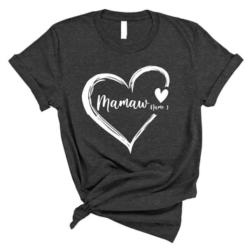 Personalized Mamaw T Shirt, Mamaw Heart With Kids Name Custom, Mother's Day Gifts For Mamaw