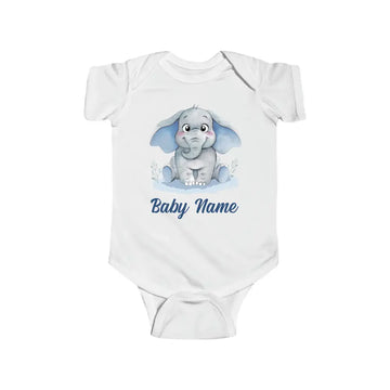 Personalized Baby Onesie Elephants Watercolor Custom Baby Boy Gifts