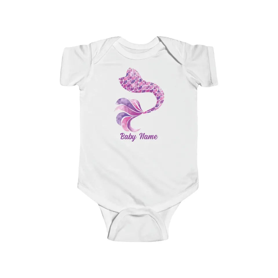 Personalized Baby Onesie Mermaid Watercolor Custom Baby Girl Gifts