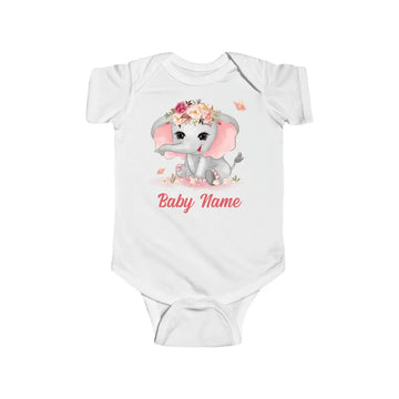 Personalized Baby Onesie Elephants Watercolor Custom Baby Girl Gifts