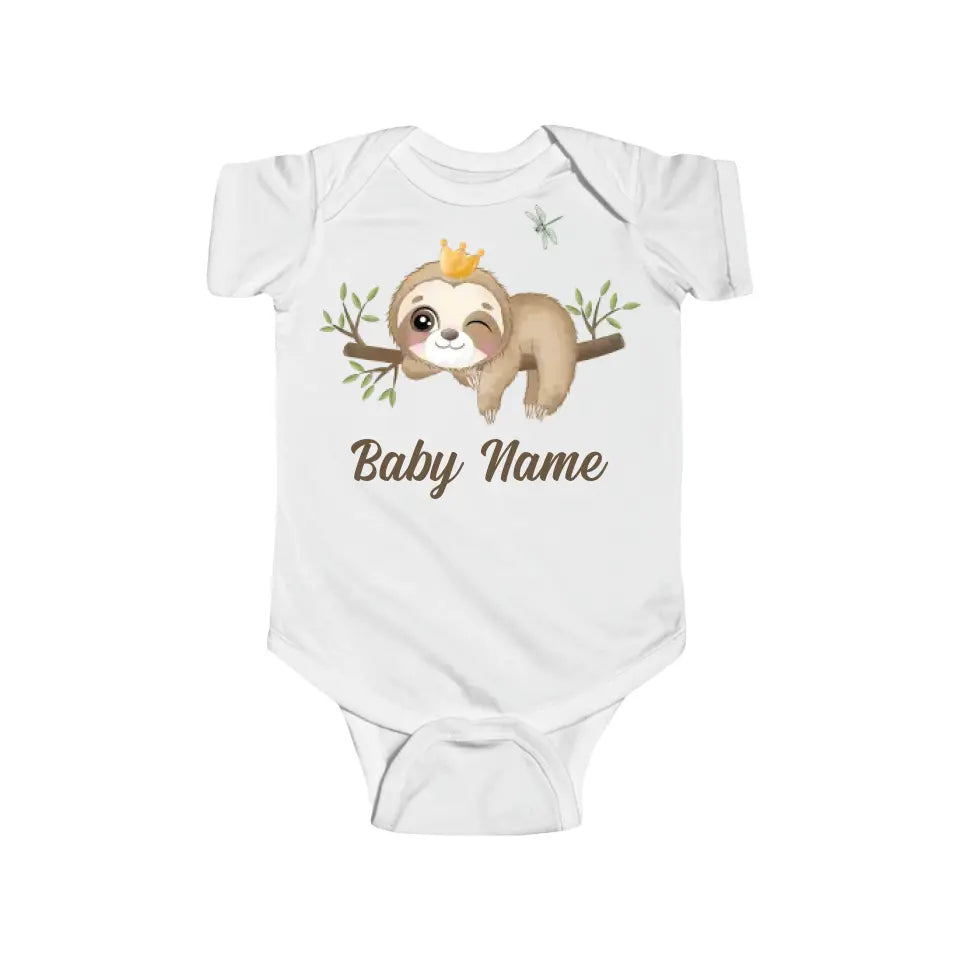 Personalized Baby Onesie Sloth Watercolor Custom Baby Boy Gifts