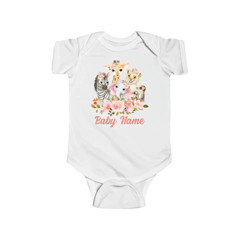 Personalized Baby Onesie Woodland Watercolor Custom Baby Girl Gifts