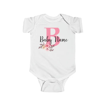 Personalized Baby Onesie Floral Watercolor Custom Baby Girl Gifts