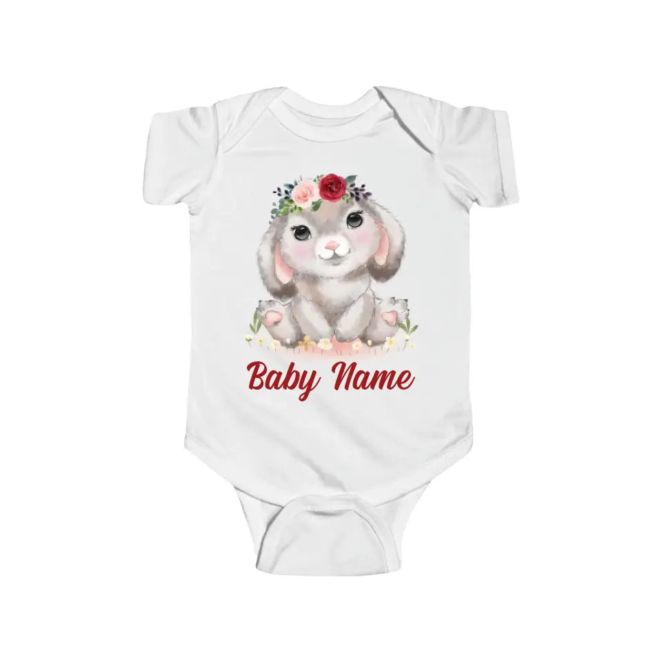 Personalized Baby Onesie Bunny Watercolor Custom Baby Girl Gifts