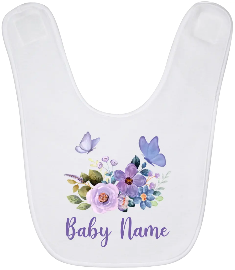 Personalized Baby Bibs Floral Watercolor Custom Baby Girl Gifts