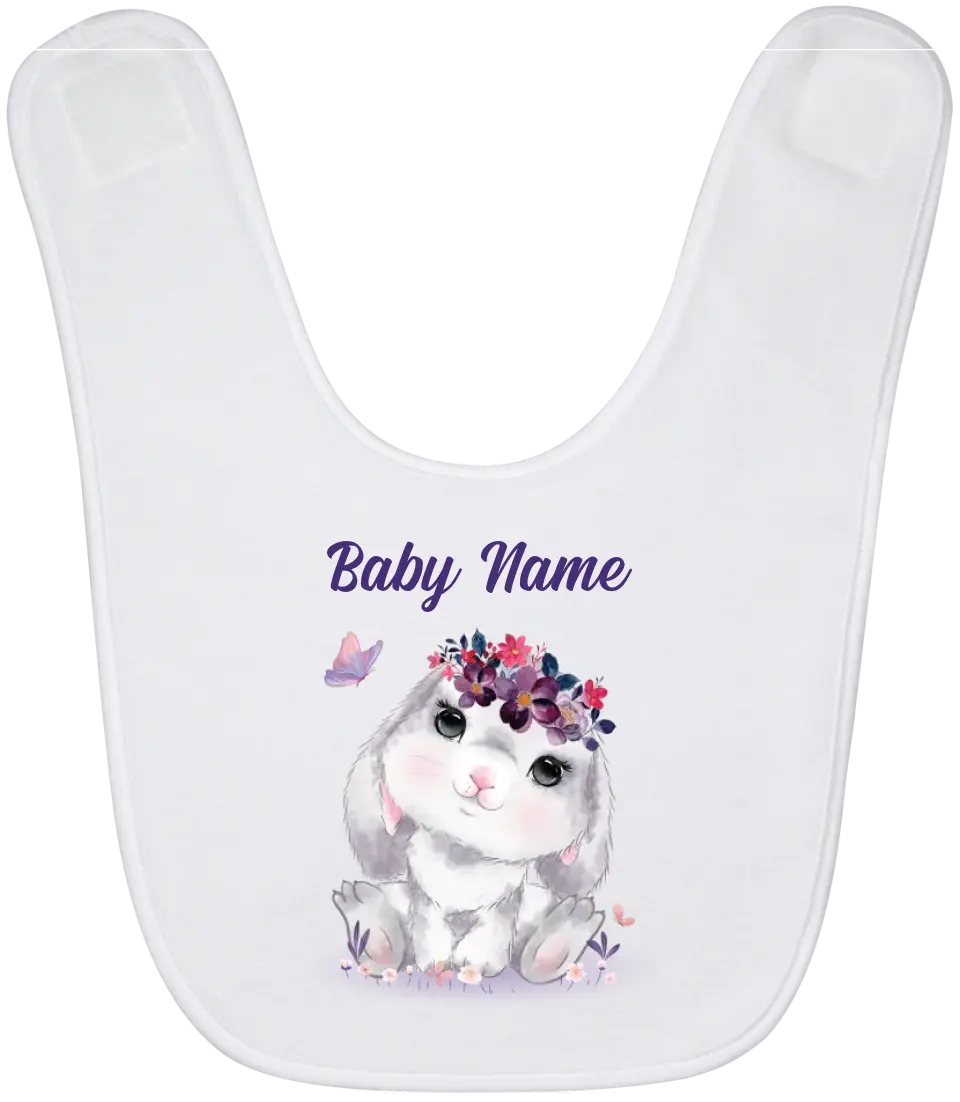 Personalized Baby Bibs Bunny Watercolor Custom Baby Girl Gifts