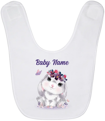 Personalized Baby Bibs Bunny Watercolor Custom Baby Girl Gifts