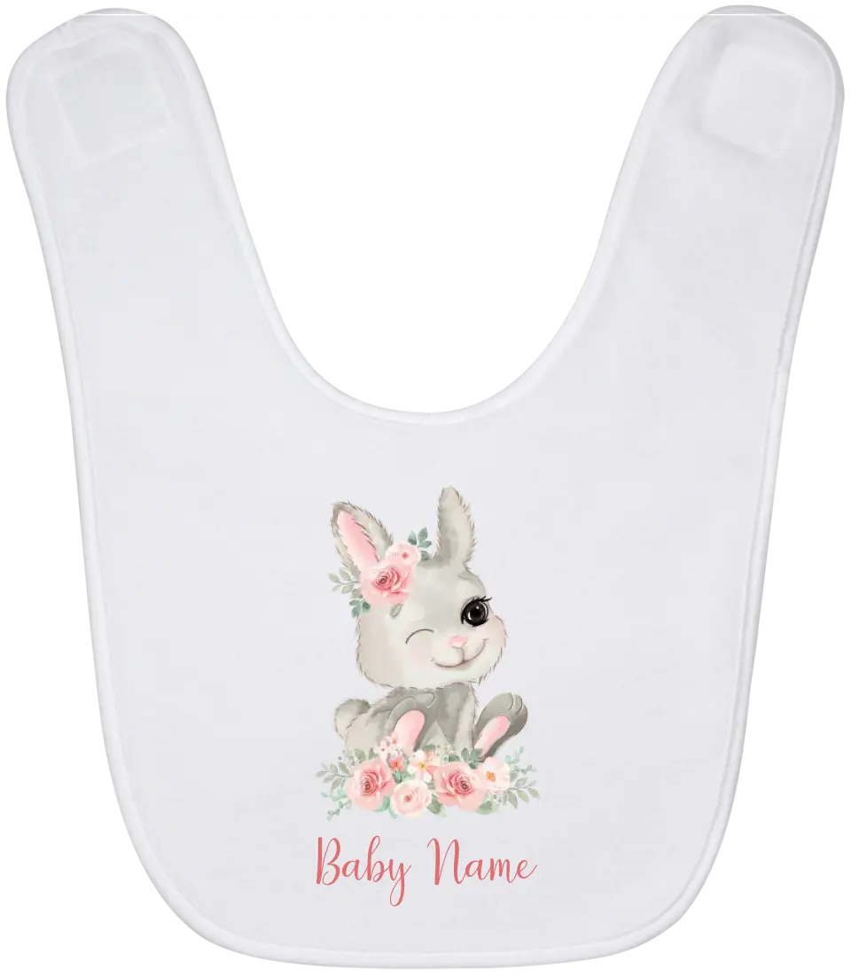 Personalized Baby Bibs Bunny Watercolor Custom Baby Girl Gifts