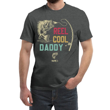 Personalized Daddy Shirt, Reel Cool Daddy Fishing Shirt With Kids Name, Custom Fathers Day Gifts, Daddy Gifts