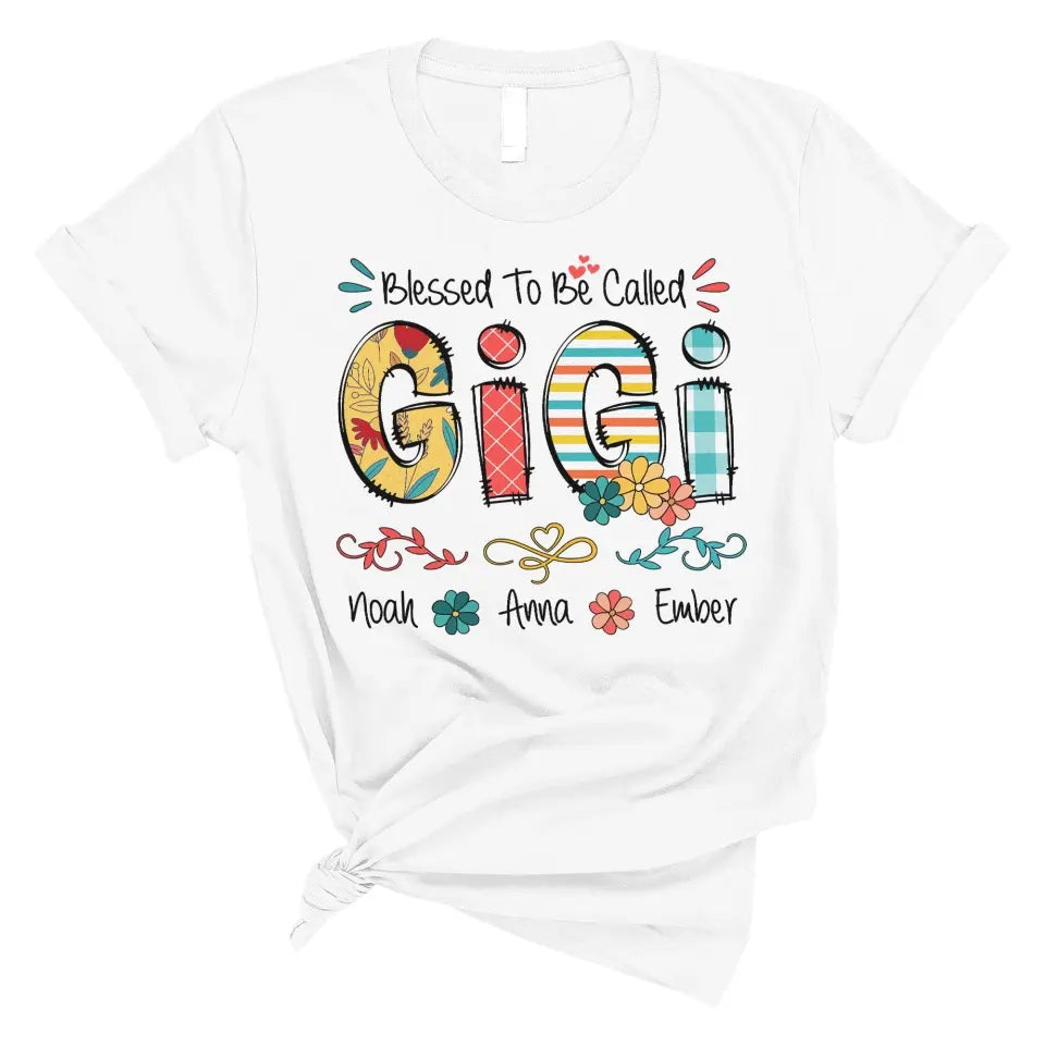 Personalized Gigi T Shirt, Blessed To Be Called Gigi With Grandkids Name Custom, Mother's Day Gifts For Gigi