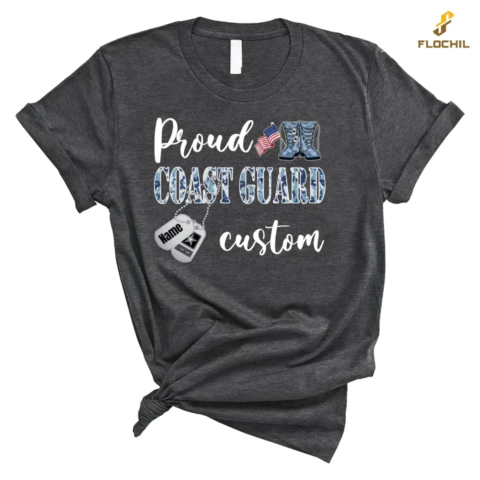 Custom Coast Guard Mom Shirt, Personalized Proud Coast Guard Mom Shirt, Army Gifts For Mom