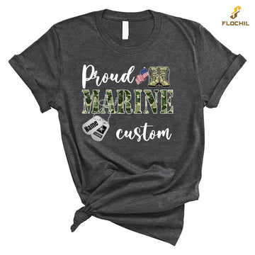 Custom Marine Mom Shirts, Personalized Proud Marine Mom Shirt, Marine Mom Gifts